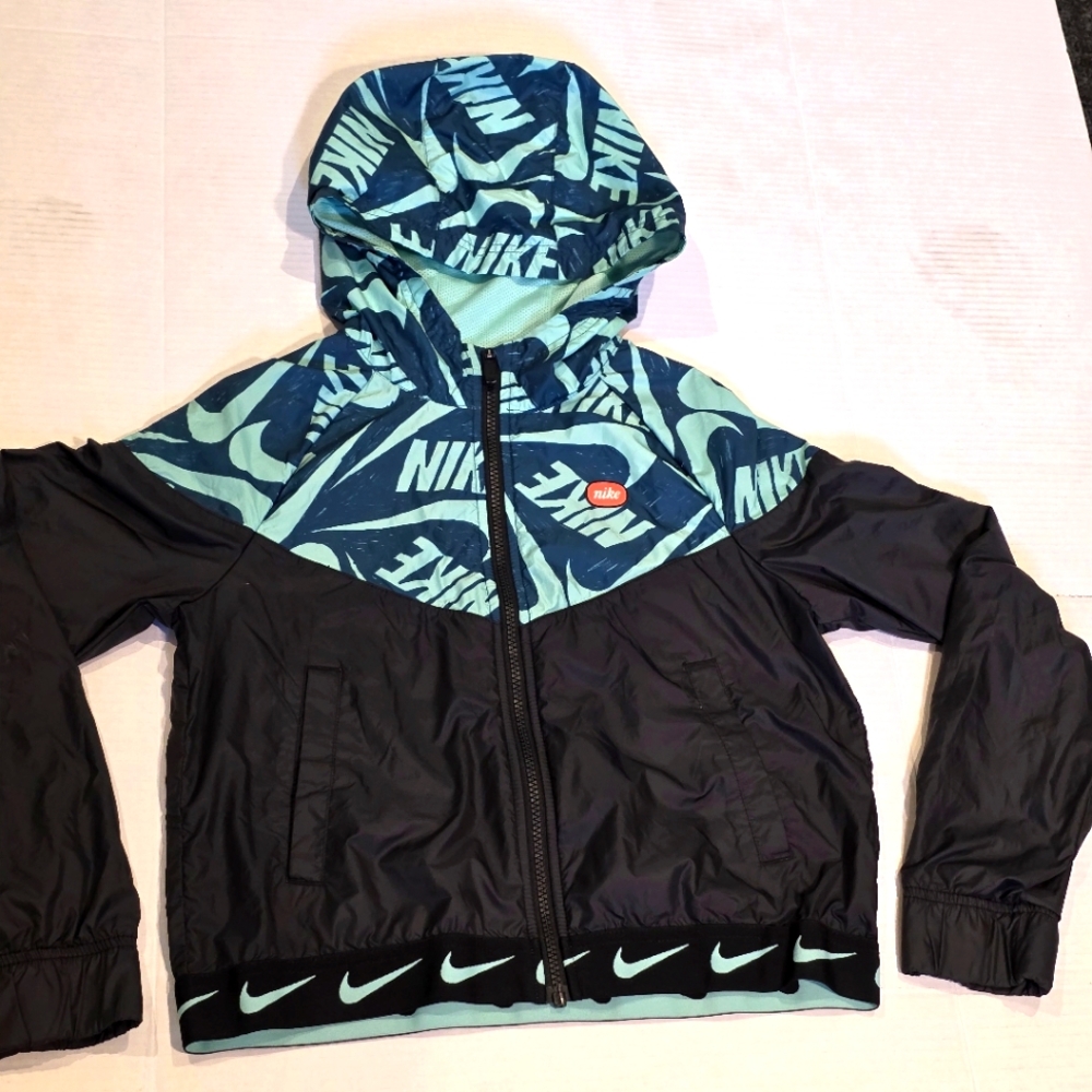Kids Nike Windrunner Windbreaker Jacket Youth Size XL Teal & Black Unisex